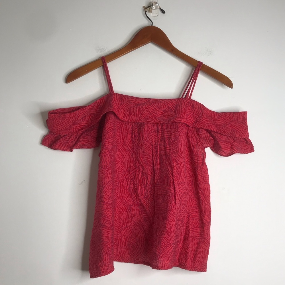 Anthropologie Maeve Mandalay Cold Shoulder Blouse Size XS - Picture 3 of 11